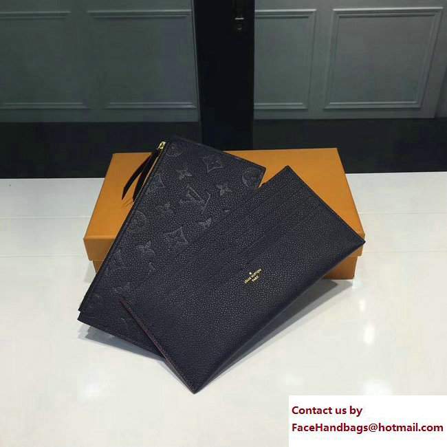 Louis Vuitton Monogram Empreinte Pochette Felicie Bag M64099 Marine Rouge 2017