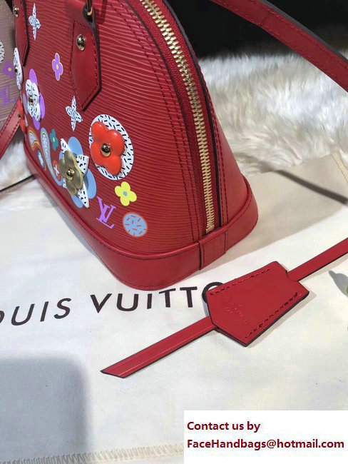 Louis Vuitton Monogram Flower Epi Alma BB Bag M53513 Red 2017 - Click Image to Close