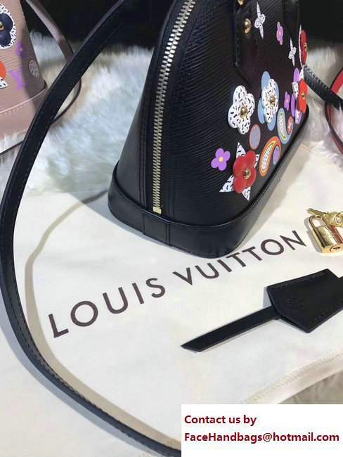 Louis Vuitton Monogram Flower Epi Alma BB Bag M54836 Black 2017