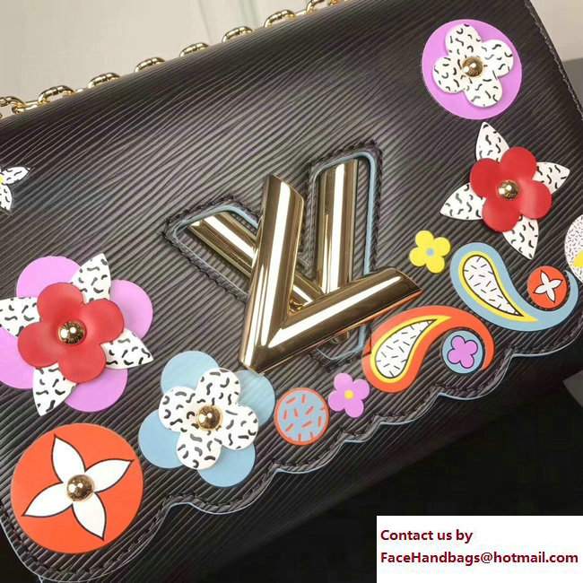 Louis Vuitton Monogram Flower Epi Twist MM Bag M54857 Black 2017