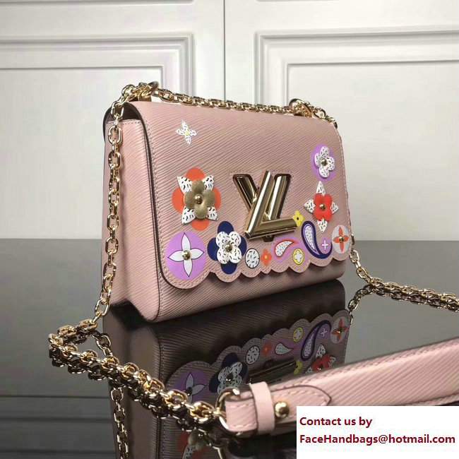 Louis Vuitton Monogram Flower Epi Twist MM Bag M54858 Pink 2017 - Click Image to Close