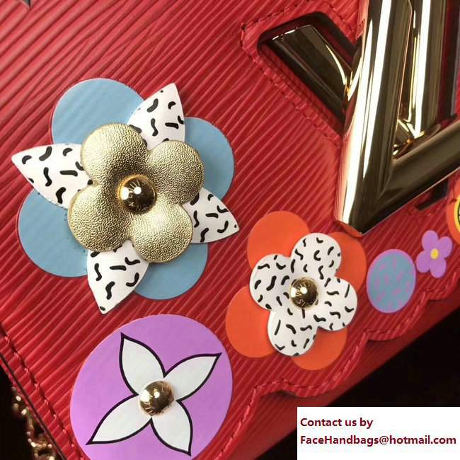 Louis Vuitton Monogram Flower Epi Twist MM Bag M54859 Red 2017 - Click Image to Close