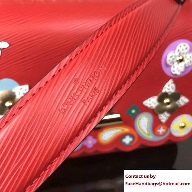 Louis Vuitton Monogram Flower Epi Twist MM Bag M54859 Red 2017