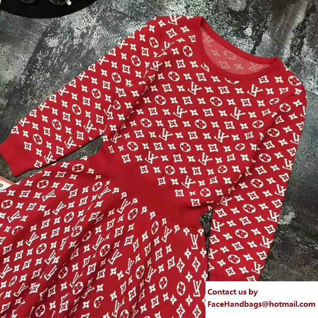 Louis Vuitton Supreme Dress Red 2017 - Click Image to Close