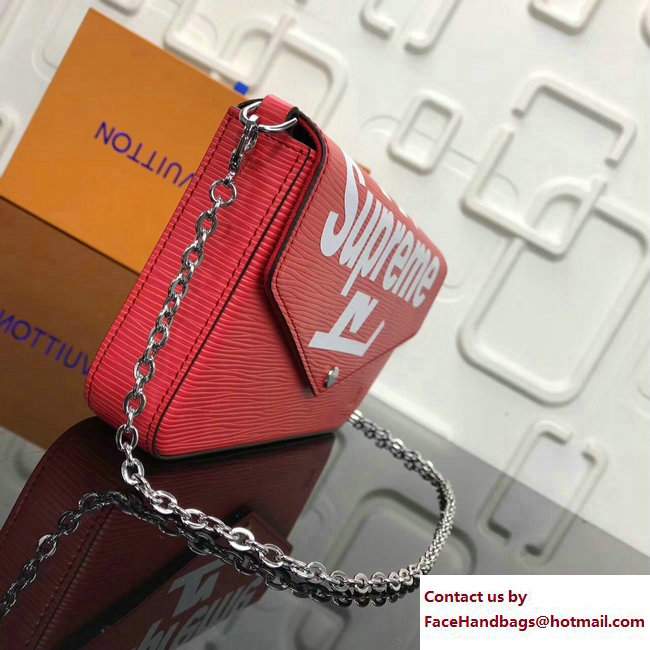 Louis Vuitton x Supreme EPI Pochette Felicie Bag Red 2017