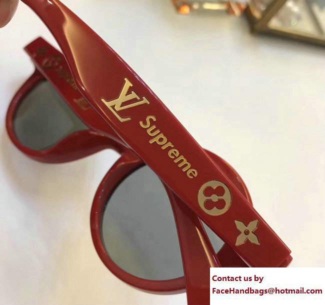 Louis Vuitton x Supreme Sunglasses Red 2017