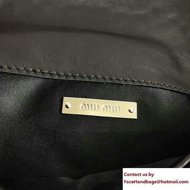 Miu Miu Cristal Shoulder Bag 5BD417 Crystal Bow Black 2017 - Click Image to Close