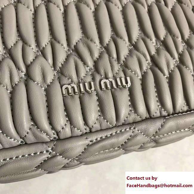 Miu Miu Cristal Shoulder Bag 5BD417 Crystal Bow Gray 2017 - Click Image to Close