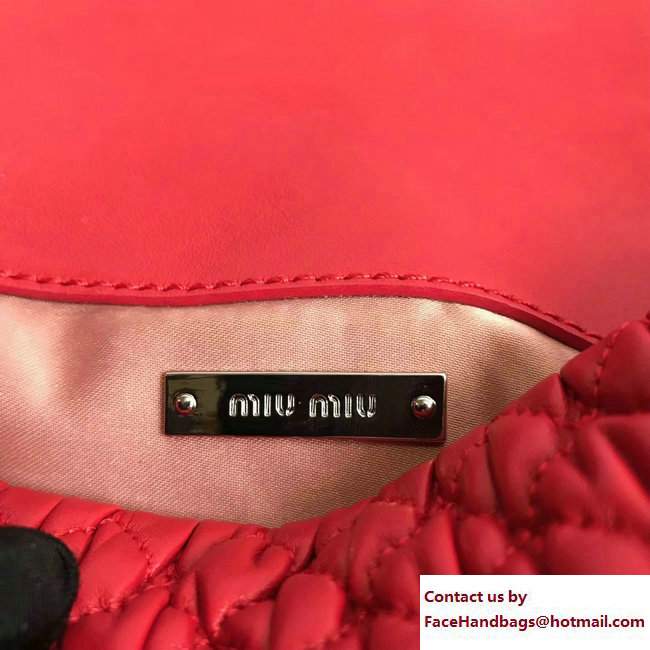 Miu Miu Cristal Shoulder Bag 5BD417 Crystal Bow Red 2017 - Click Image to Close