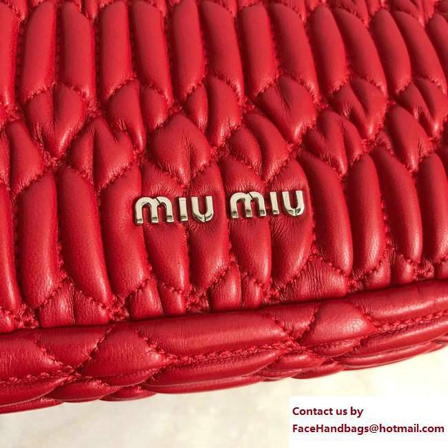 Miu Miu Cristal Shoulder Bag 5BD417 Crystal Bow Red 2017 - Click Image to Close