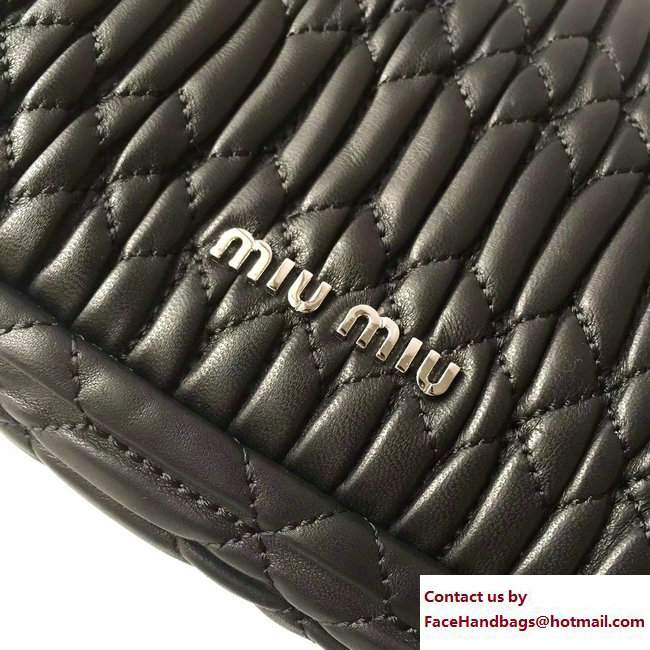 Miu Miu Cristal Shoulder Bag 5BD417 Pearl Black 2017 - Click Image to Close