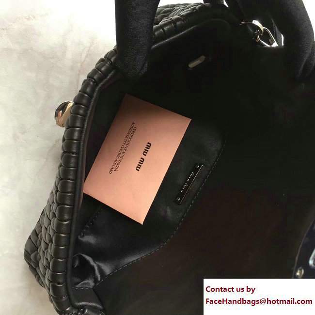 Miu Miu Cristal Shoulder Bag 5BD417 Pearl Black 2017 - Click Image to Close