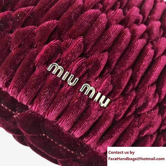 Miu Miu Cristal Shoulder Bag 5BD417 Velvet Pearl Dark Red 2017 - Click Image to Close