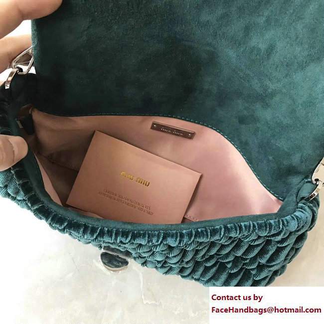 Miu Miu Cristal Shoulder Bag 5BD417 Velvet Pearl Green 2017