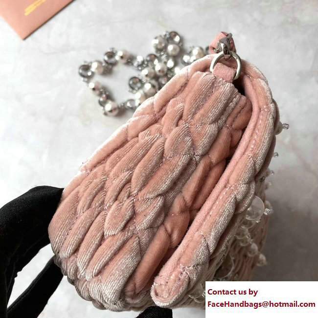 Miu Miu Cristal Shoulder Bag 5BD417 Velvet Pearl Pink 2017