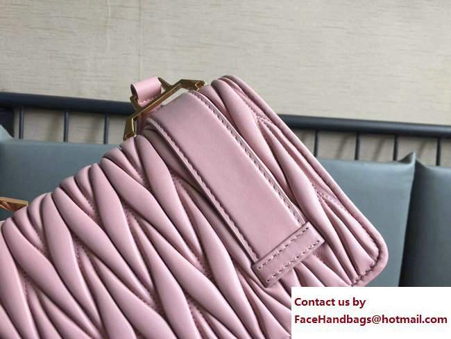 Miu Miu Crystal-Studded Buckle Big My Miu Logo Shoulder Bag 5BD067 Pink 2017 - Click Image to Close