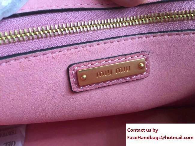 Miu Miu Madras Big Miu Logo Top Handle Bag 5BH087 Pink 2017 - Click Image to Close