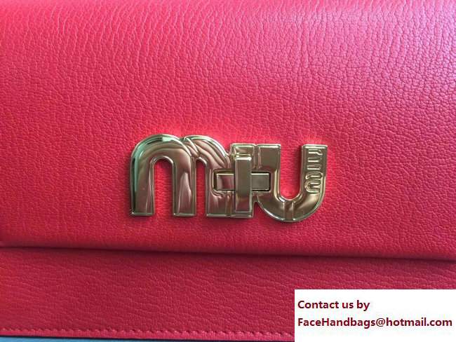 Miu Miu Madras Big Miu Logo Top Handle Bag 5BH087 Red 2017