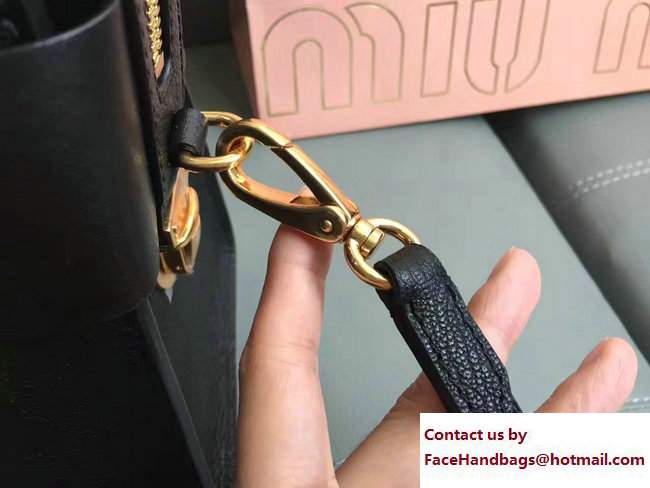 Miu Miu Madras Bow Top Handle Bag 5BA055 Black 2017