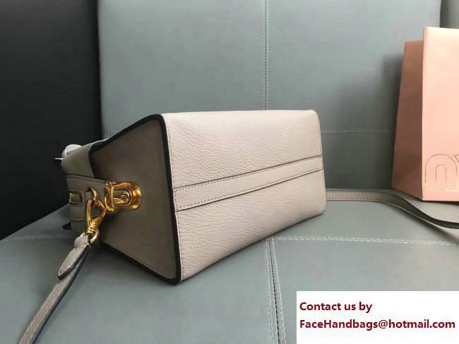 Miu Miu Madras Bow Top Handle Bag 5BA055 Light Gray 2017 - Click Image to Close