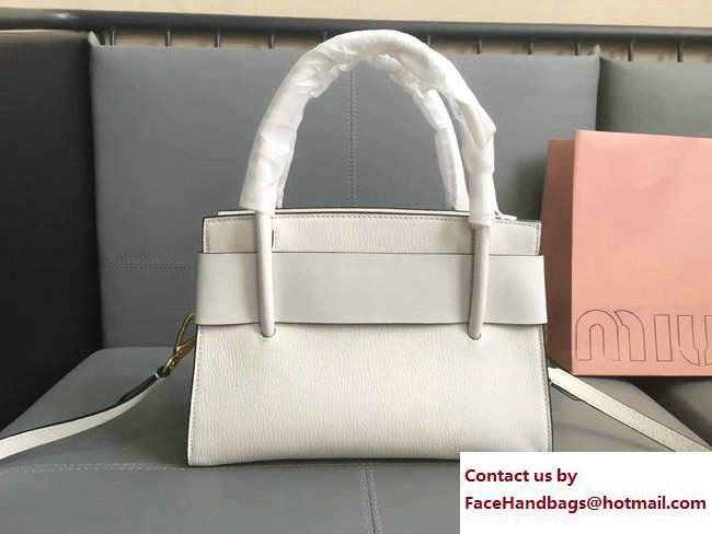 Miu Miu Madras Bow Top Handle Bag 5BA055 Off White 2017
