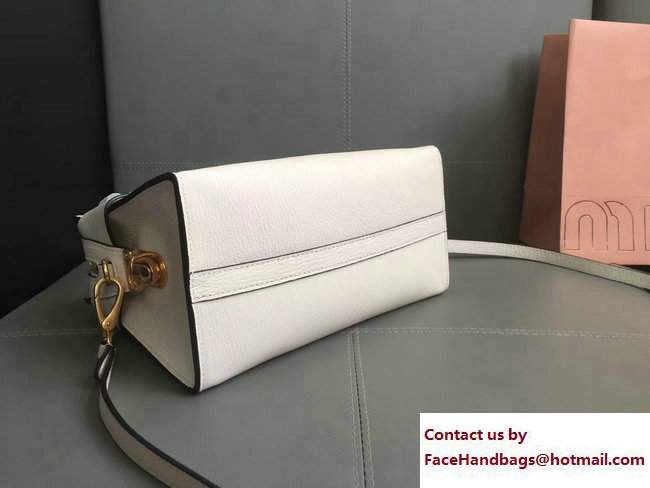 Miu Miu Madras Bow Top Handle Bag 5BA055 Off White 2017 - Click Image to Close