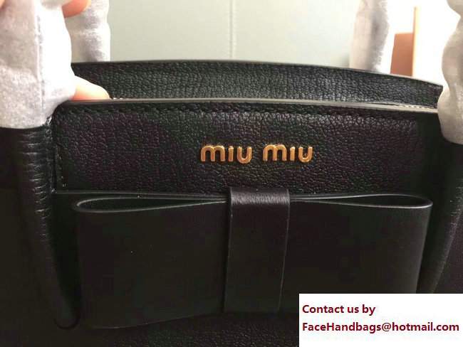 Miu Miu Madras Bow Top Handle Bag 5BA059 Black 2017 - Click Image to Close