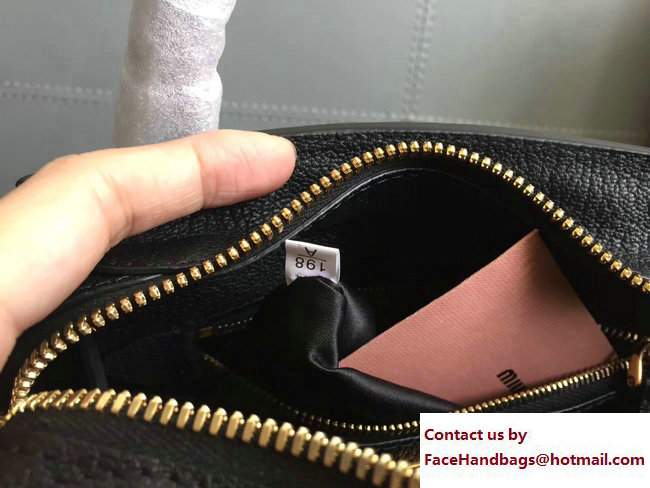 Miu Miu Madras Bow Top Handle Bag 5BA059 Black 2017