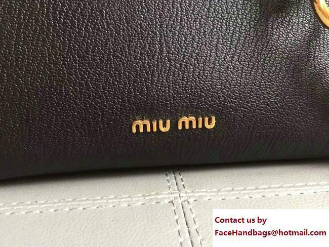 Miu Miu Madras Miu Click Shoulder Bag 5BD059 Black 2017 - Click Image to Close