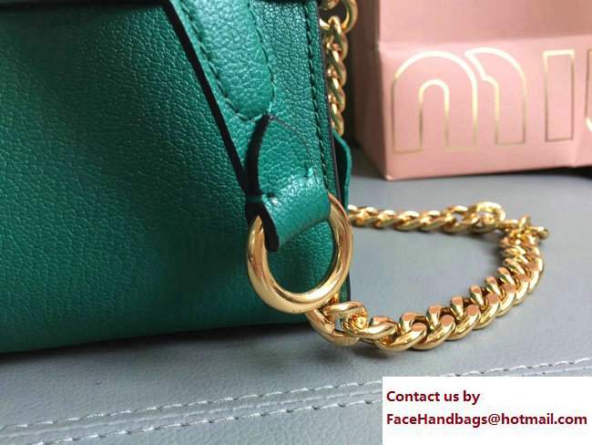 Miu Miu Madras Miu Click Shoulder Bag 5BD059 Green 2017 - Click Image to Close
