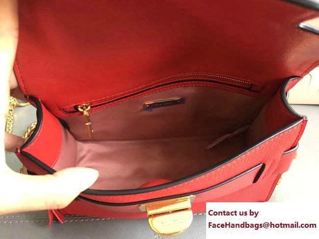 Miu Miu Madras Miu Click Shoulder Bag 5BD059 Red 2017