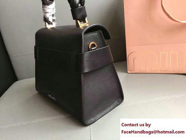 Miu Miu Madras Miu Click Top Handle Bag 5BA046 Black 2017 - Click Image to Close