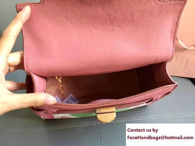 Miu Miu Madras Miu Click Top Handle Bag 5BA046 Flower Pink 2017 - Click Image to Close