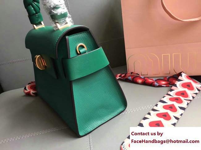 Miu Miu Madras Miu Click Top Handle Bag 5BA046 Green 2017 - Click Image to Close