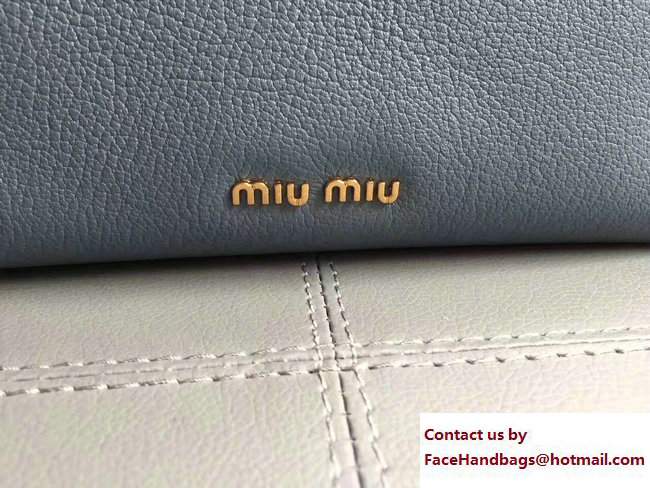 Miu Miu Madras Miu Click Top Handle Bag 5BA046 Light Blue 2017 - Click Image to Close