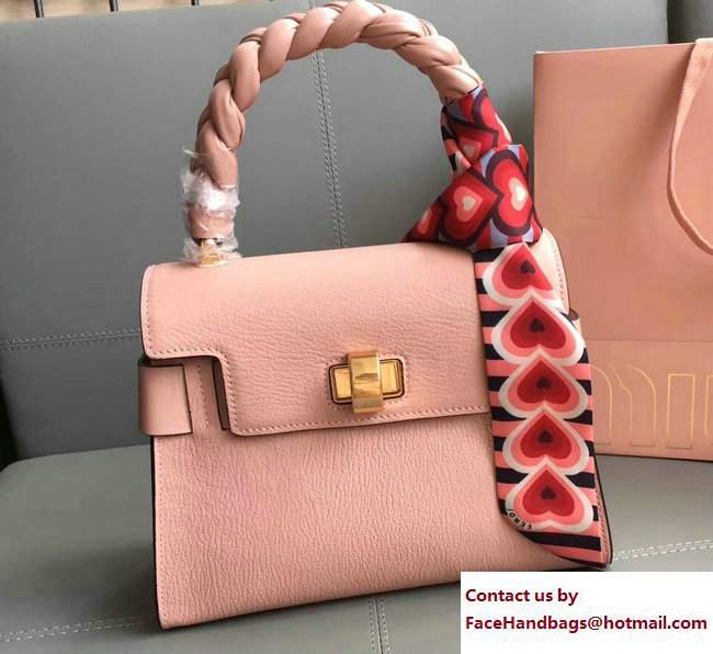 Miu Miu Madras Miu Click Top Handle Bag 5BA046 Nude Pink 2017 - Click Image to Close