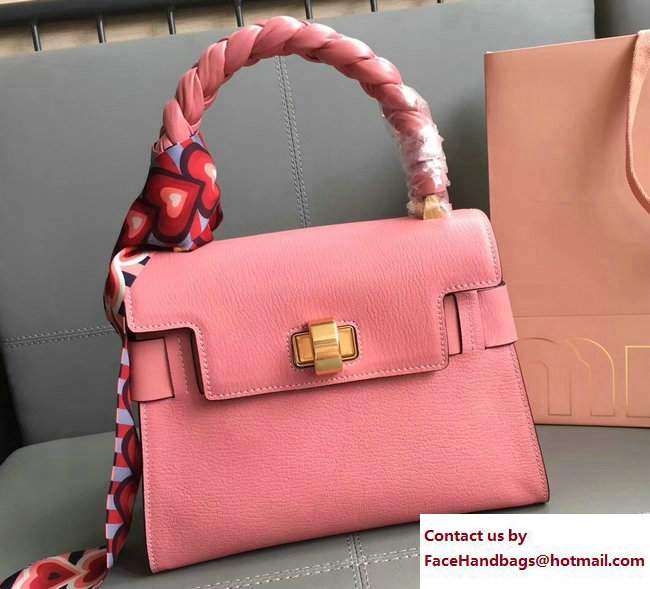 Miu Miu Madras Miu Click Top Handle Bag 5BA046 Pink 2017 - Click Image to Close