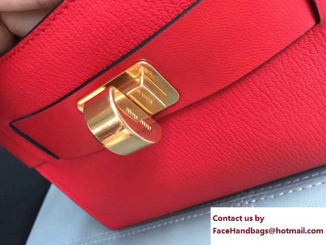 Miu Miu Madras Miu Click Top Handle Bag 5BA046 Red 2017 - Click Image to Close