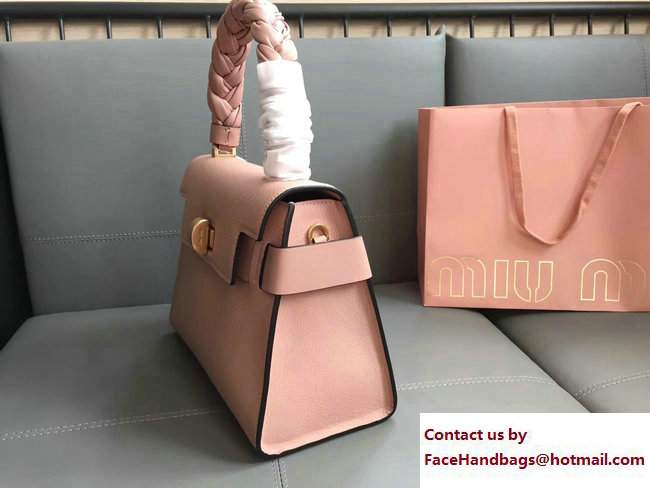 Miu Miu Madras Miu Click Top Handle Bag 5BA054 Nude Pink 2017 - Click Image to Close
