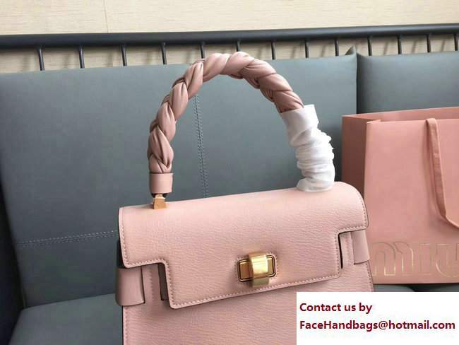 Miu Miu Madras Miu Click Top Handle Bag 5BA054 Nude Pink 2017