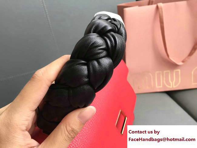 Miu Miu Madras Miu Click Top Handle Bag 5BA054 Red/Black 2017