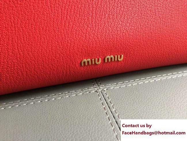 Miu Miu Madras Miu Click Top Handle Bag 5BA054 Red/Black 2017