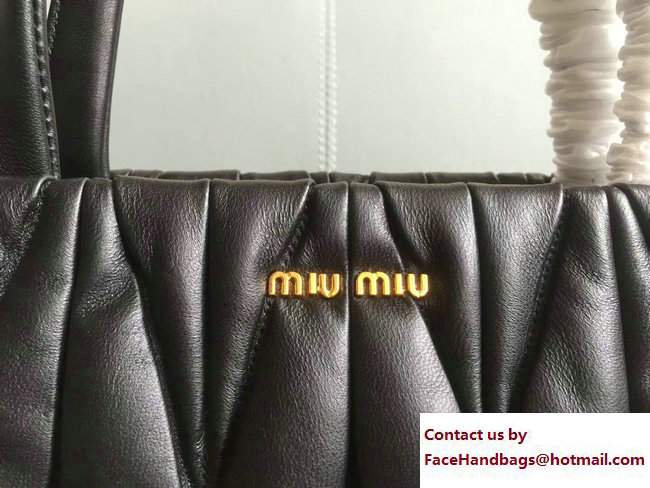 Miu Miu Matelasse Miu Mega Top Handle Bag 5BB027 Black 2017