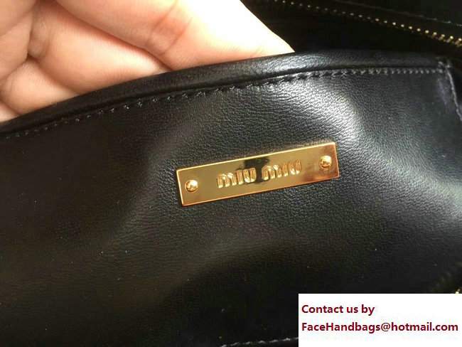 Miu Miu Matelasse Miu Mega Top Handle Bag 5BB027 Black 2017 - Click Image to Close