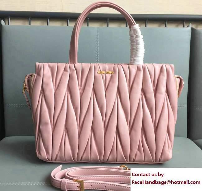 Miu Miu Matelasse Miu Mega Top Handle Bag 5BB027 Pink 2017 - Click Image to Close