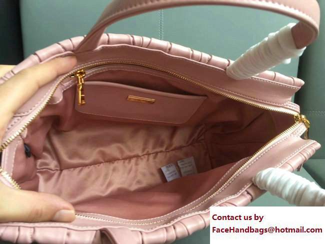 Miu Miu Matelasse Miu Mega Top Handle Bag 5BB027 Pink 2017