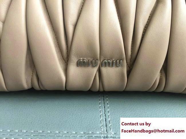 Miu Miu Matelasse Miu Tresse Braided Strap Flap Top Handle Bag 5BA045 Apricot 2017 - Click Image to Close