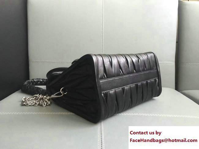 Miu Miu Matelasse Miu Tresse Braided Strap Flap Top Handle Bag 5BA045 Black 2017 - Click Image to Close