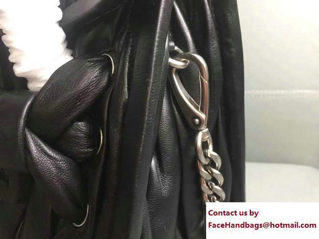 Miu Miu Matelasse Miu Tresse Braided Strap Flap Top Handle Bag 5BA045 Black 2017