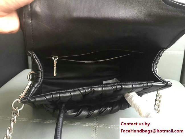 Miu Miu Matelasse Miu Tresse Braided Strap Flap Top Handle Bag 5BA045 Black 2017 - Click Image to Close